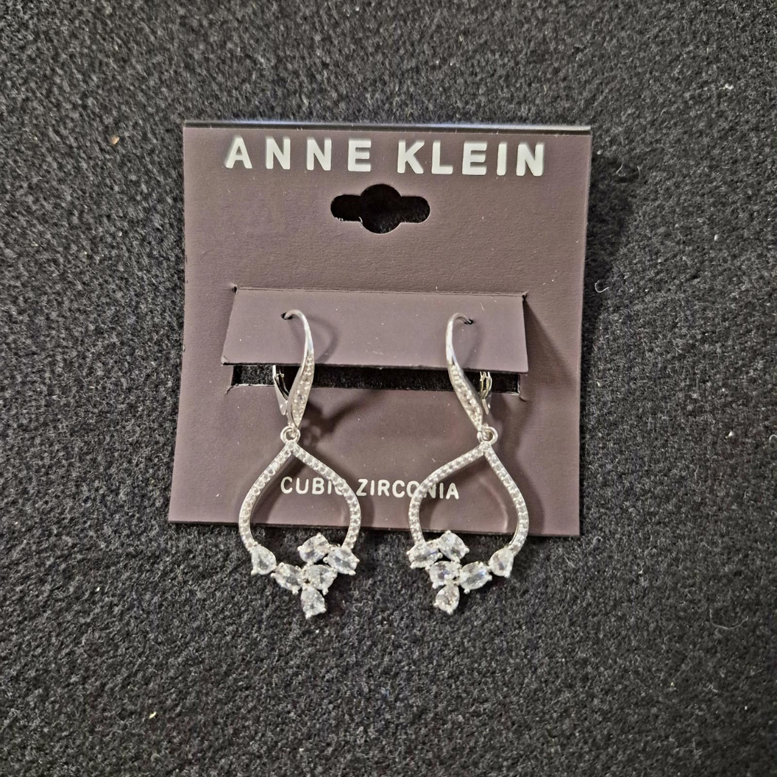 Other Anne Klein SilverTone Crystal Teardrop Cluster Drop Earrings Size ONE SIZE - 1 Thumbnail