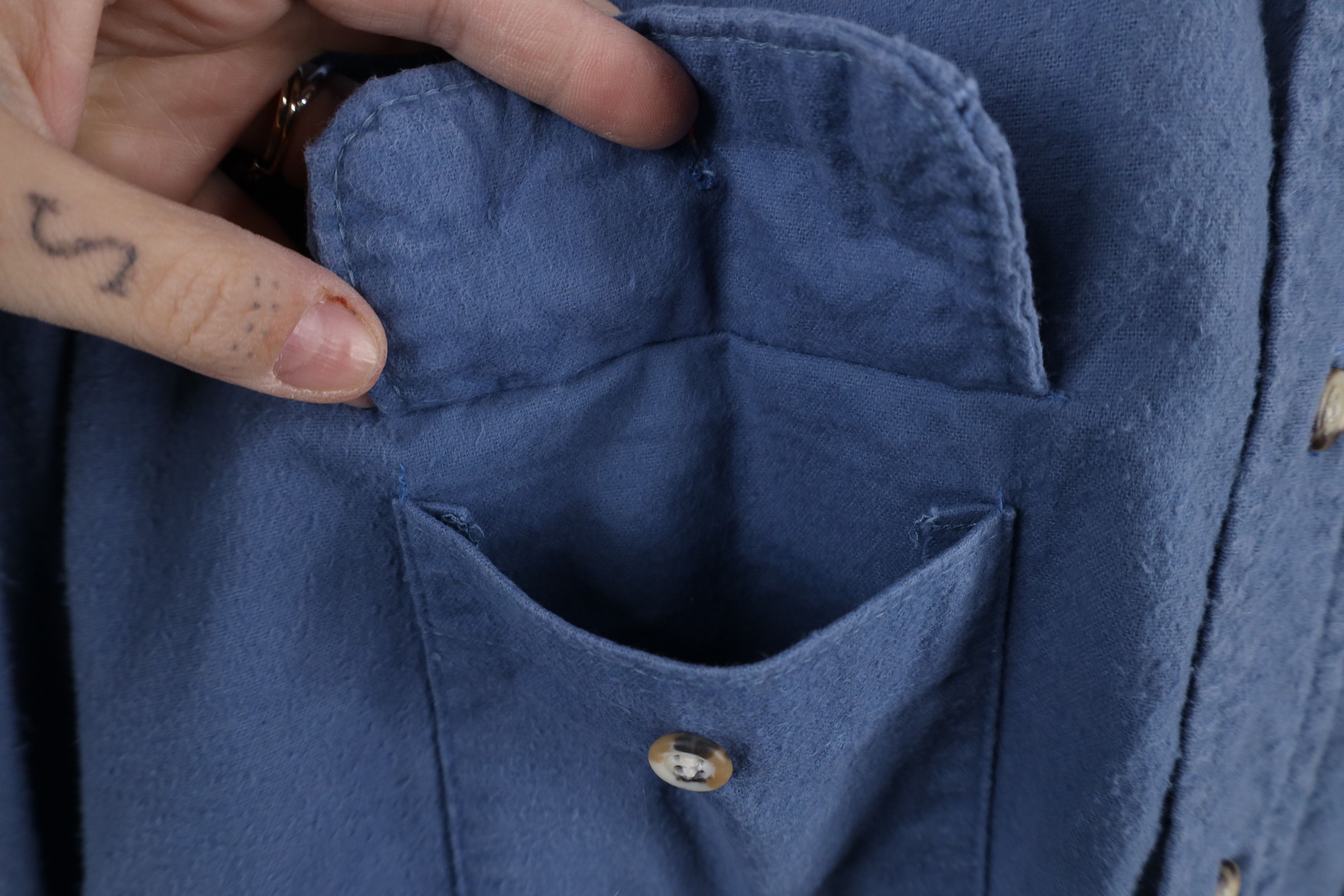 FiveBrother × Vintage Vintage 90s Five Brother Chamois Cloth Button Shirt Blue USA Size US XXL / EU 58 / 5 - 5 Thumbnail