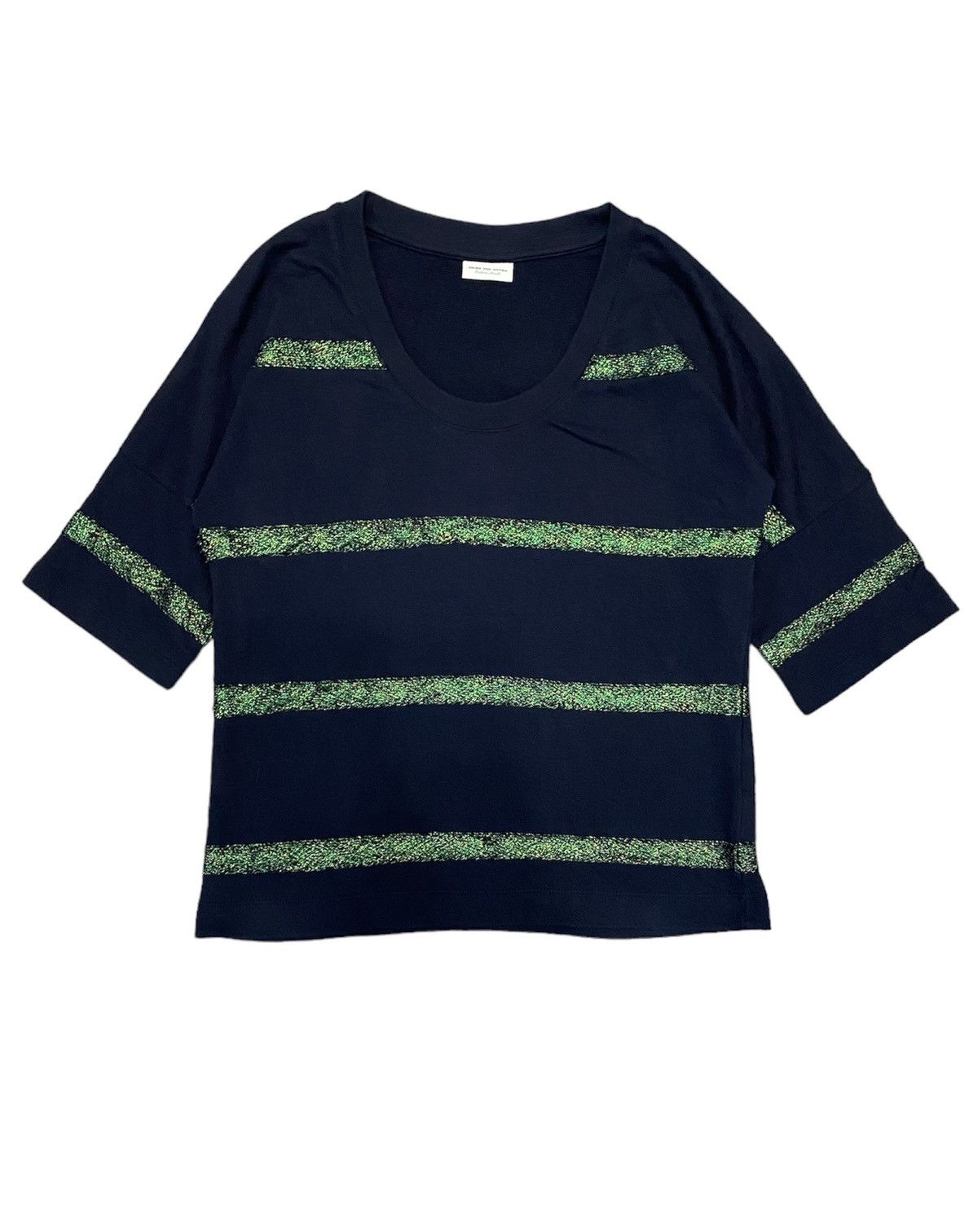Dries Van Noten Embroidered green stripes sweat cotton 3/4 sleeves Size US S / EU 44-46 / 1 - 1 Thumbnail