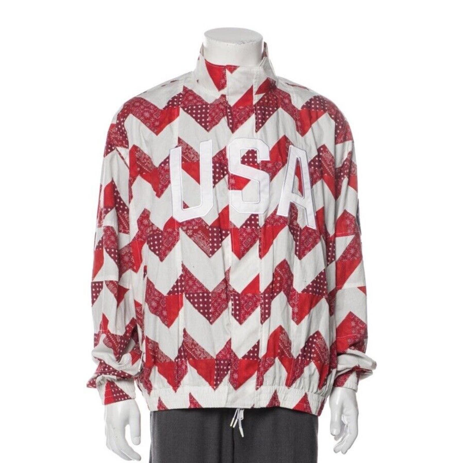 image of New Kith Zig Zag Track Jacket Usa Patchwork Size XL Olympic, Men's