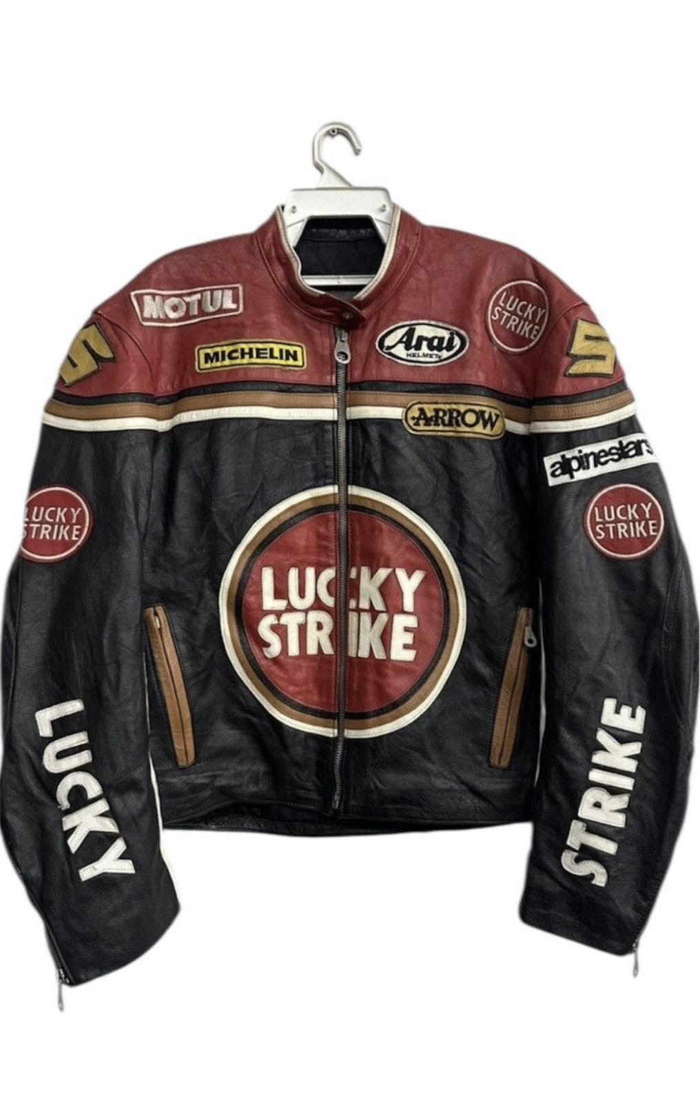 Vintage 90's LUCKY STRIKE Leather Jacket Size XL-XXL Size US L / EU 52-54 / 3 - 1 Thumbnail