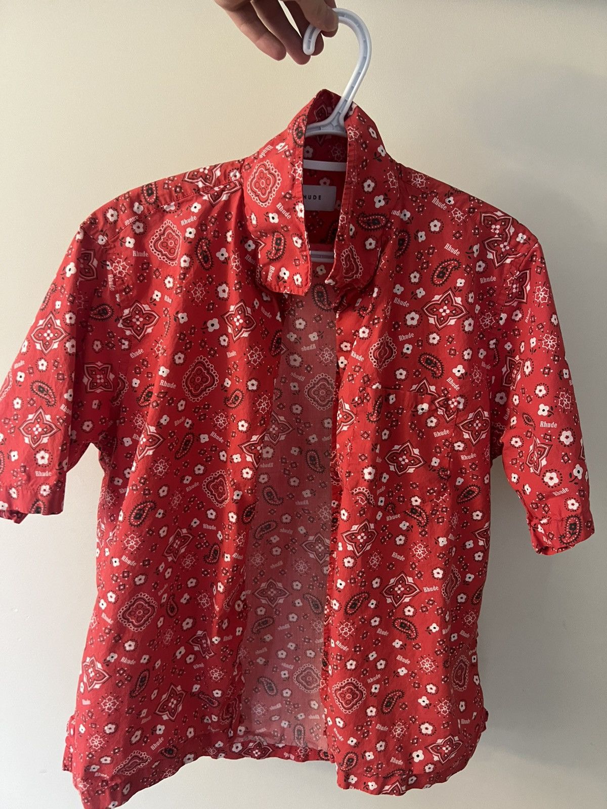 Designer × Rhude Rhude Red Bandana Camp Collar Shirt SS20 Made in Italy Size US S / EU 44-46 / 1 - 5 Thumbnail