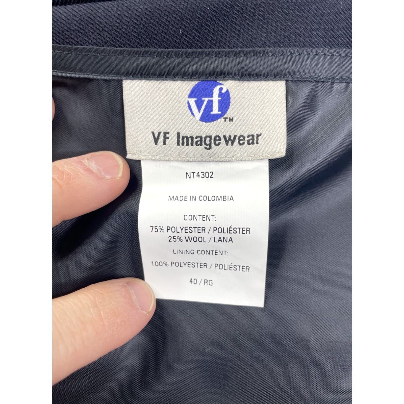 Vintage VINTAGE MTA Blazer Jacket Navy Blue 40R Poly Wool Lining Embroidered Logo Zipper Classic Fit Men’s Workwear Size 40R - 2 Thumbnail
