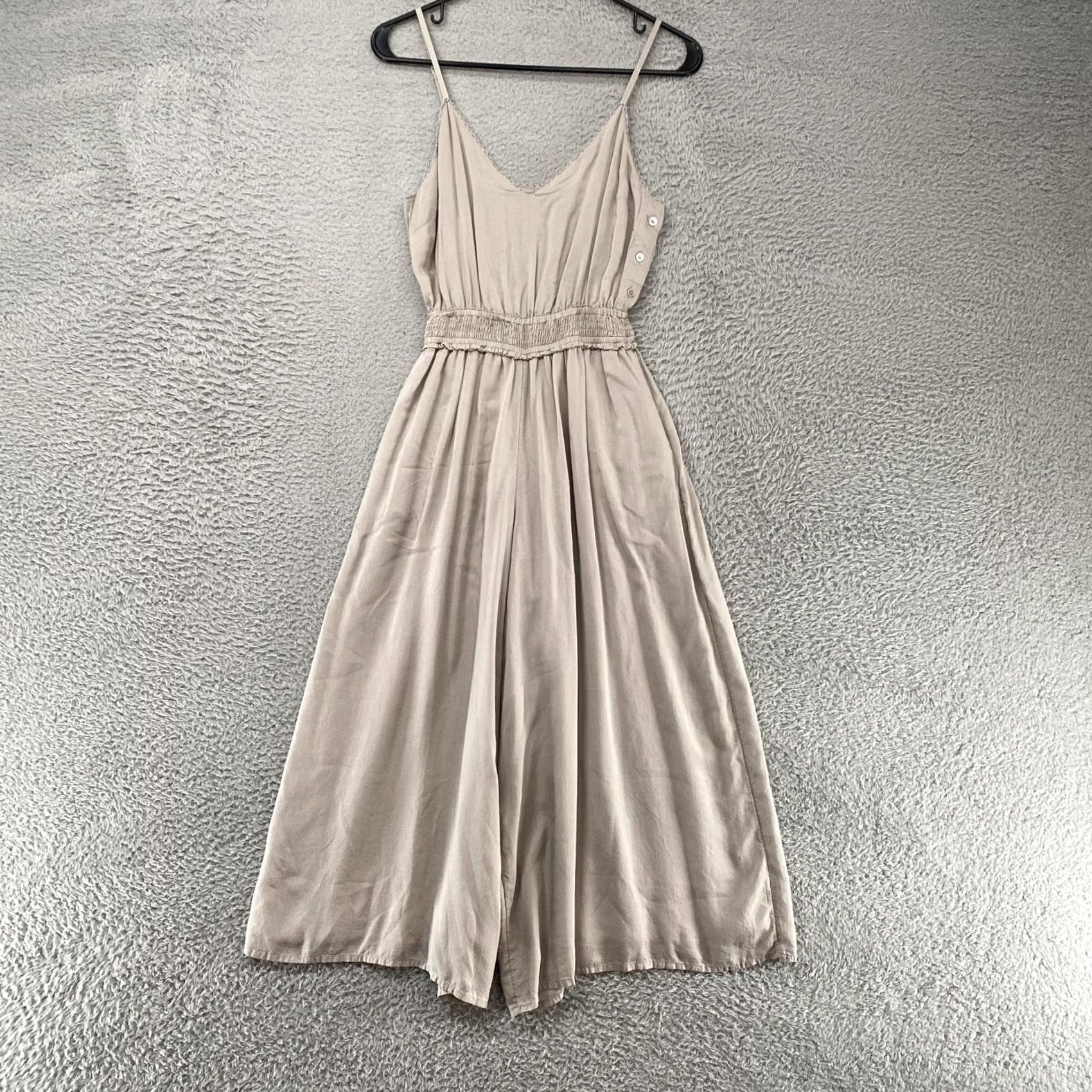 Vintage Wilfred Jumpsuit Womens XXS Beige V Neck Wide Leg Capsule Minimalist Aritzia Size XXS / US 00 / IT 34 - 2 Thumbnail