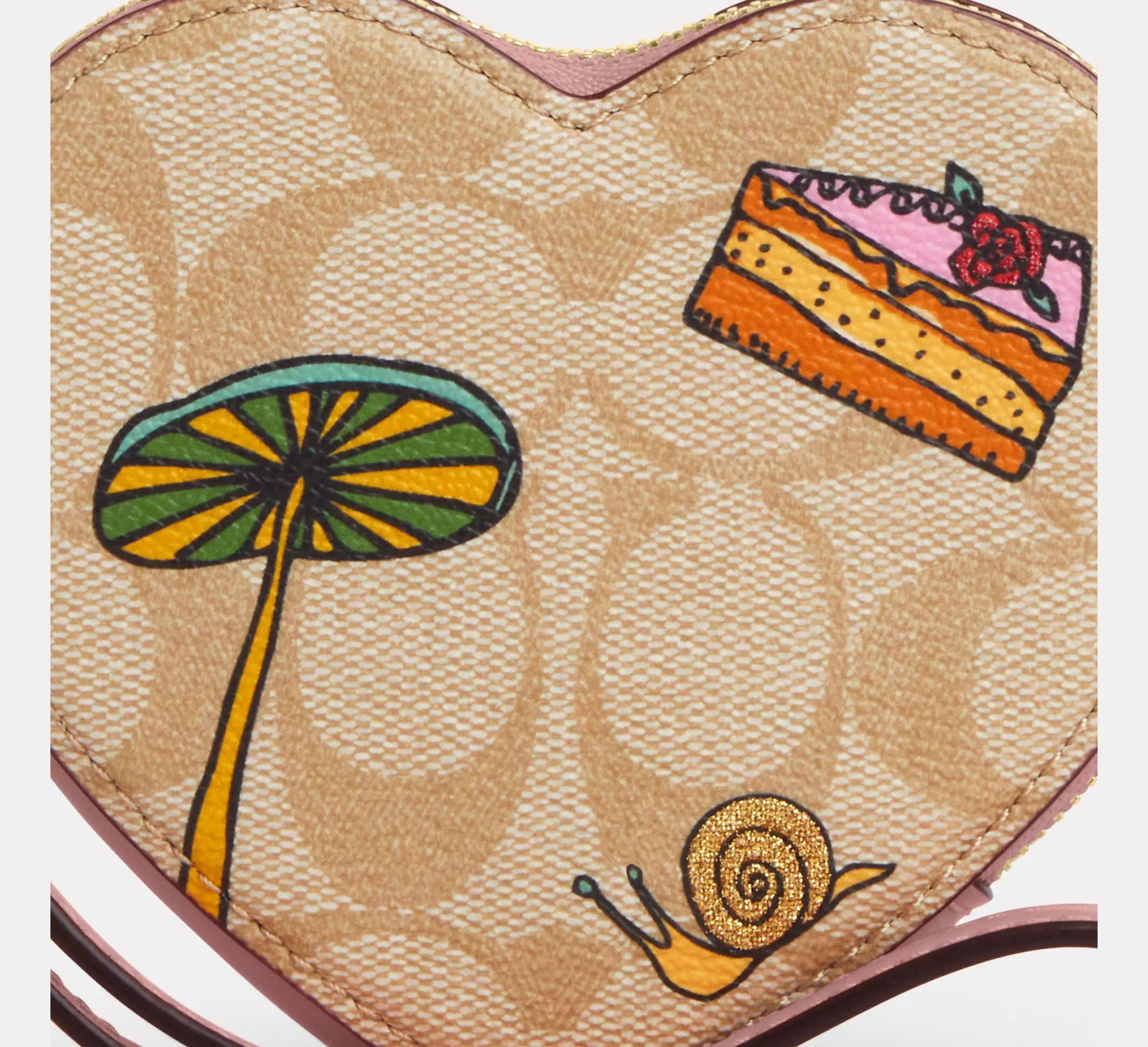 Coach Observed By Us Heart Coin Case In Signature Canvas CU405 Size ONE SIZE - 8 Thumbnail