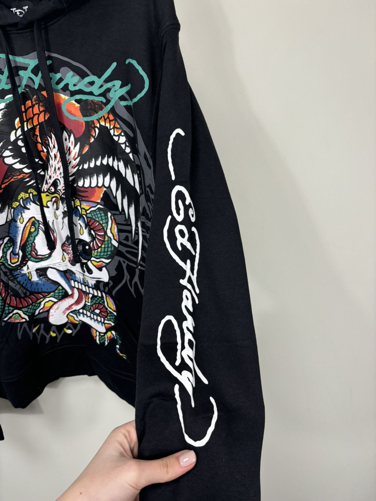 Christian Audigier Ed Hardy Y2K Eagle Skull NEW Hype Tattoo Black Hoodie Size US XL / EU 56 / 4 - 11 Thumbnail
