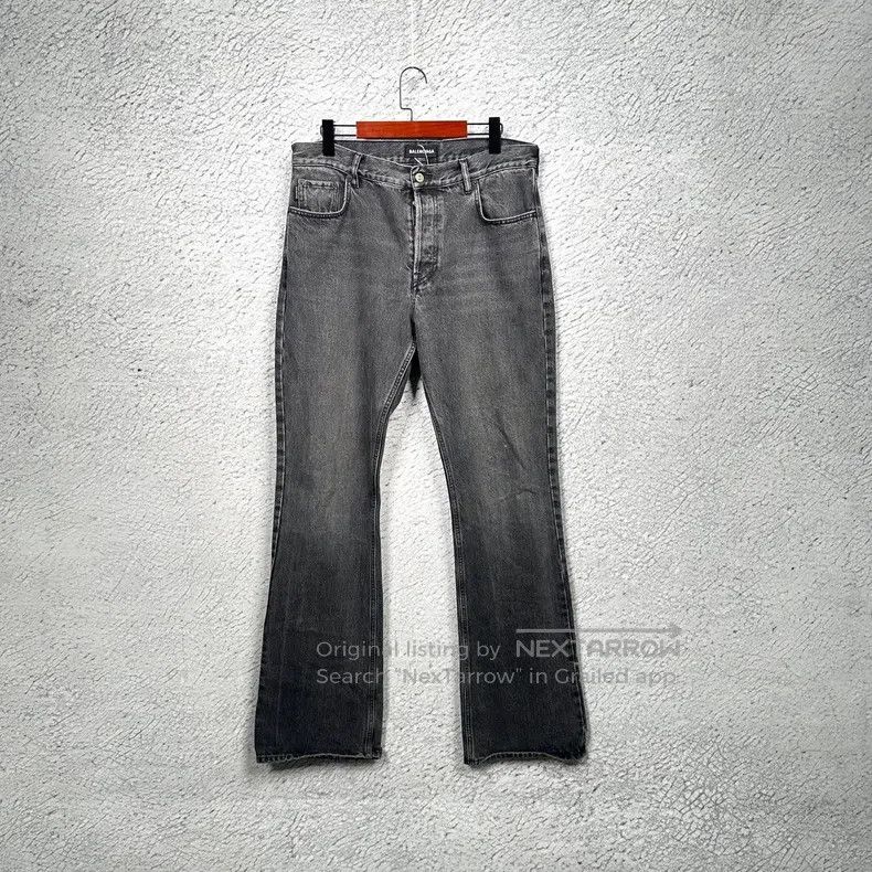 Balenciaga Balenciaga Black and Grey Washed Bootcut Flare Jeans Size US 33 - 1 Thumbnail