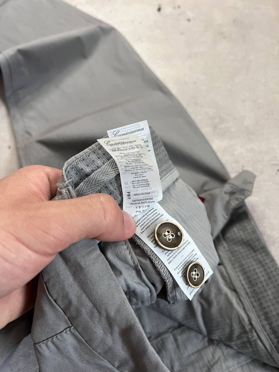 Other Camicissima Milano Gray / Silver Men’s Cotton Classic Pants Size US 34 / EU 50 - 7 Thumbnail
