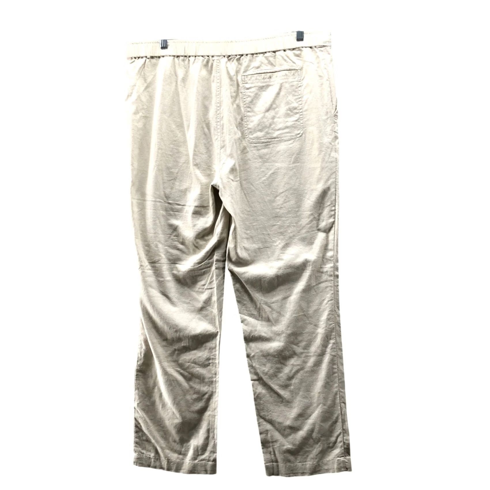 Vintage Havanera Pants Mens XL Beige Cotton Linen Straight Leg Drawstring Resort Size US 36 / EU 52 - 2 Thumbnail