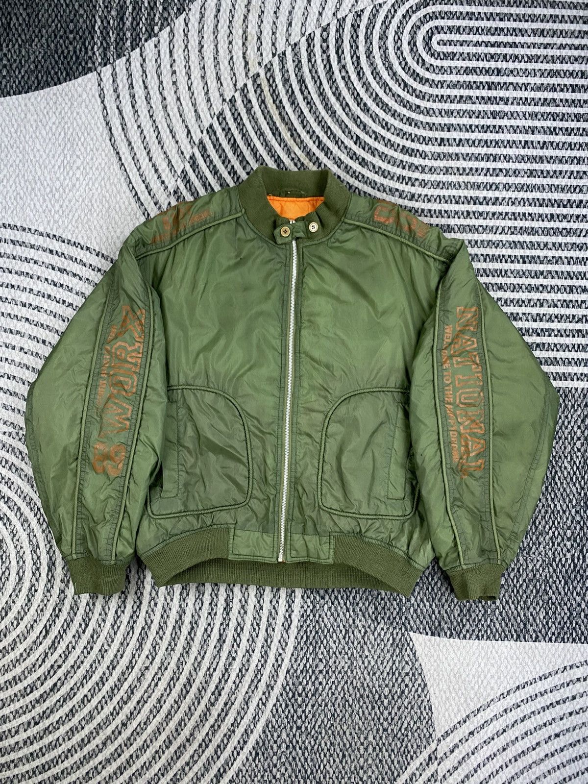Japanese Brand Vtg Alon Point Authenticity Green Bombers Jacket Size US XL / EU 56 / 4 - 1 Thumbnail