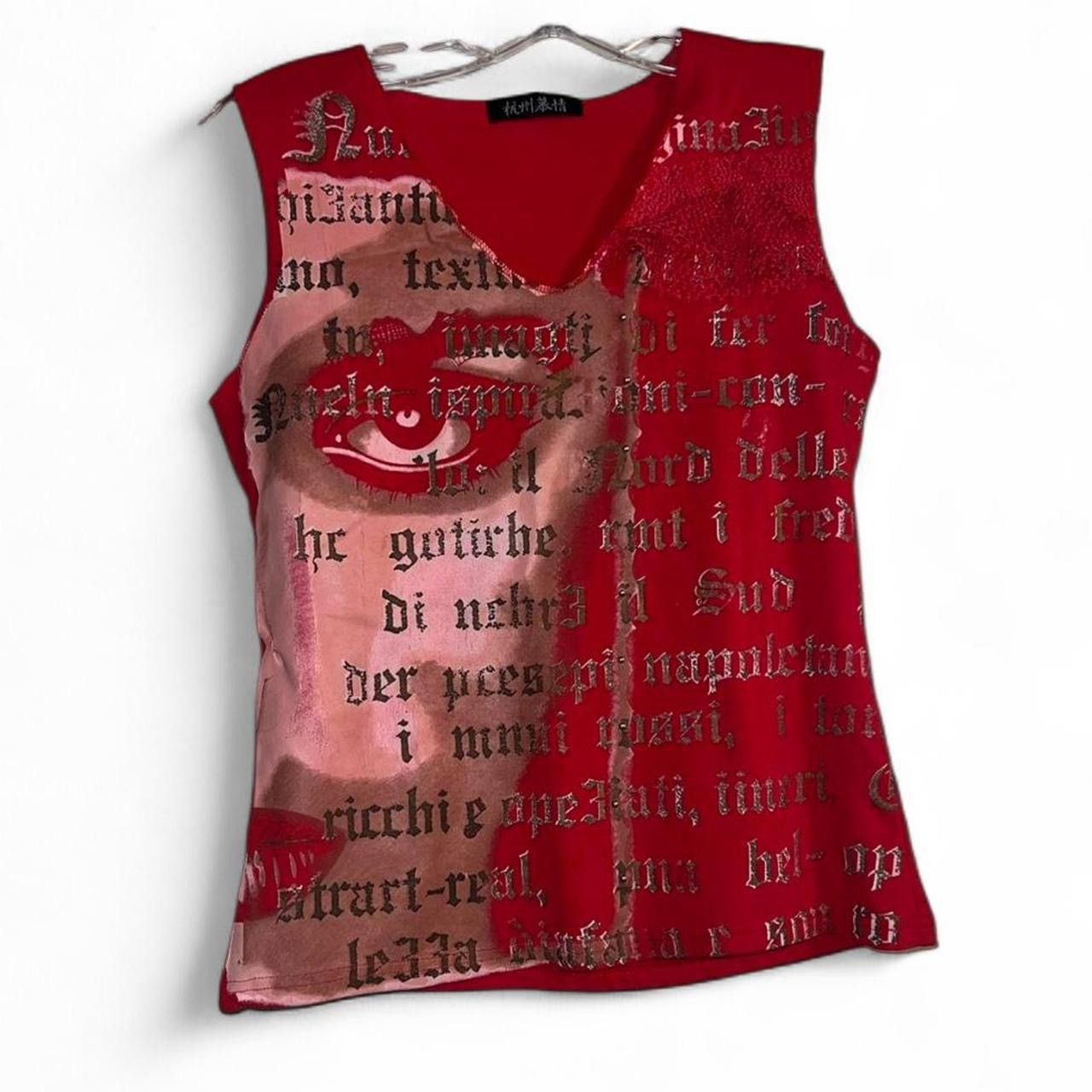 Other Red Graphic printed statement v-neck tank Size S / US 4 / IT 40 - 1 Thumbnail