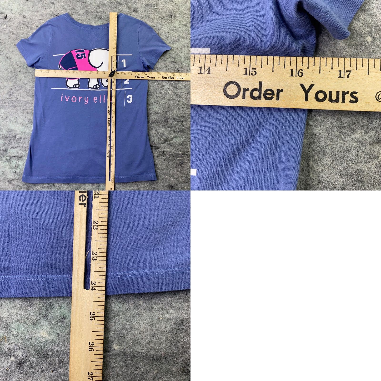 Vintage Ivory Ella Womens T-Shirt XS Blue Short Sleeve Round Neck Cotton Jersey Casual Size XS / US 0-2 / IT 36-38 - 8 Thumbnail