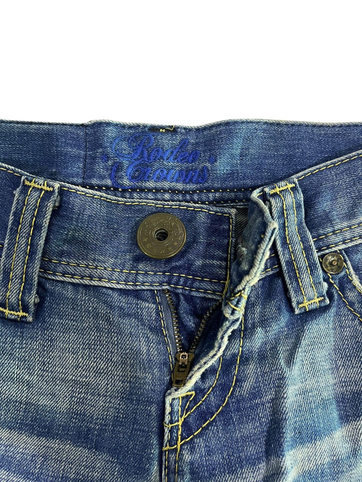 If Six Was Nine × Japanese Brand 🇯🇵 FLARE Y2K RODEO CROWNS DISTRESSED DENIM Size 31" - 12 Thumbnail