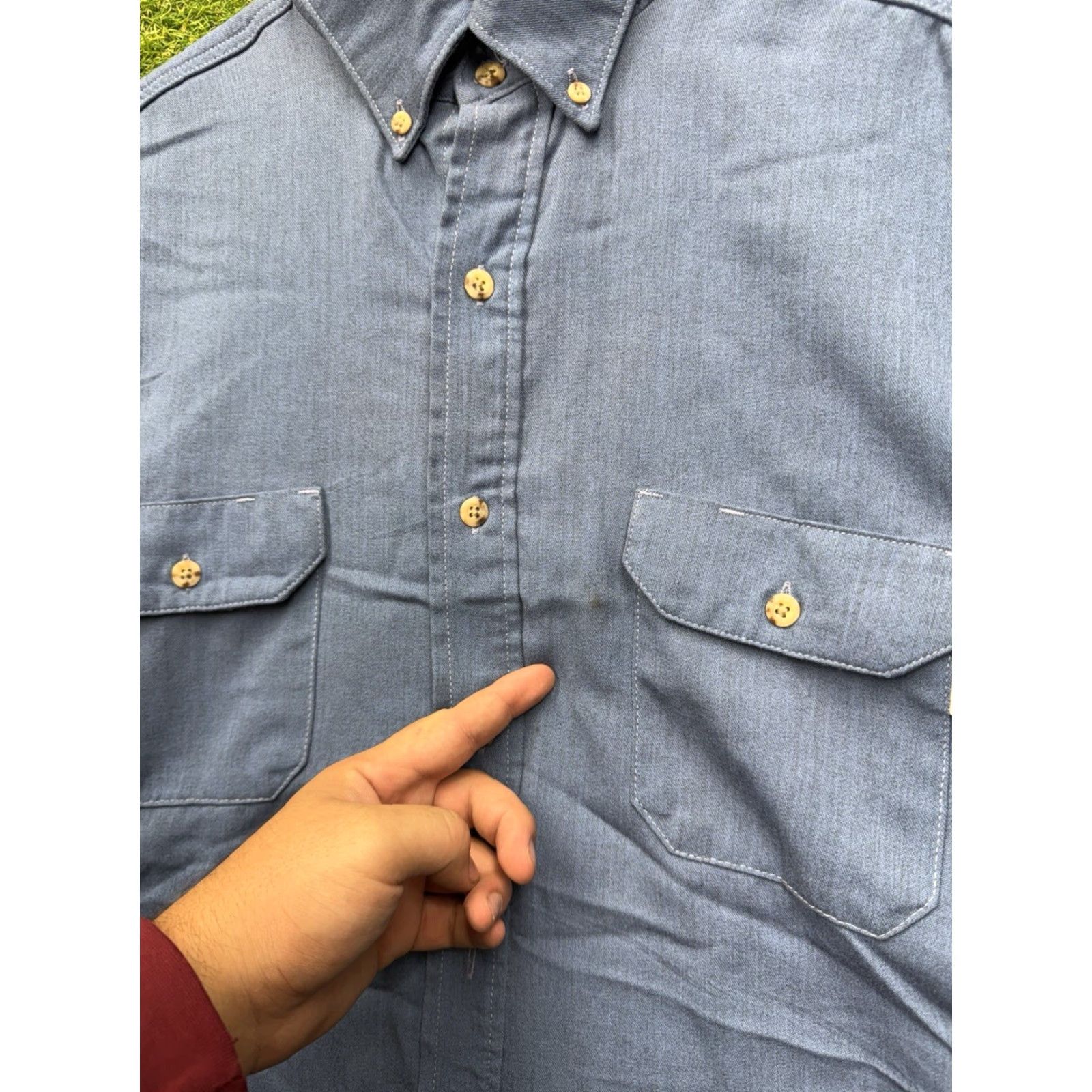 Denime Drifire Long Sleeve Button-Up Shirt Mens Large Blue Denim Workwear Casual 90s Size US L / EU 52-54 / 3 - 6 Thumbnail