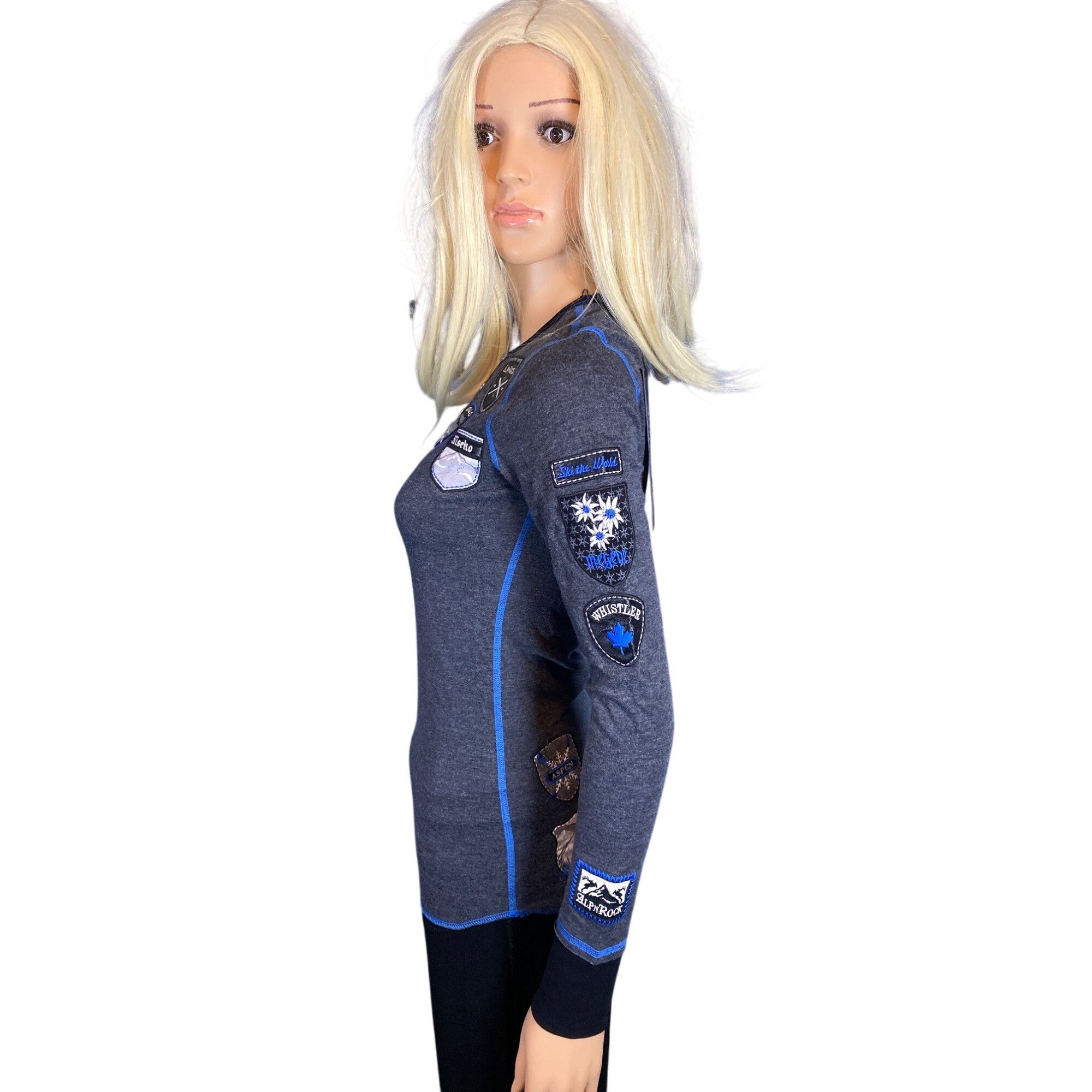 Other NWT Alp-n-Rock "Ski the World" Henley Shirt Top XS/S Gray M Size XS / US 0-2 / IT 36-38 - 4 Thumbnail
