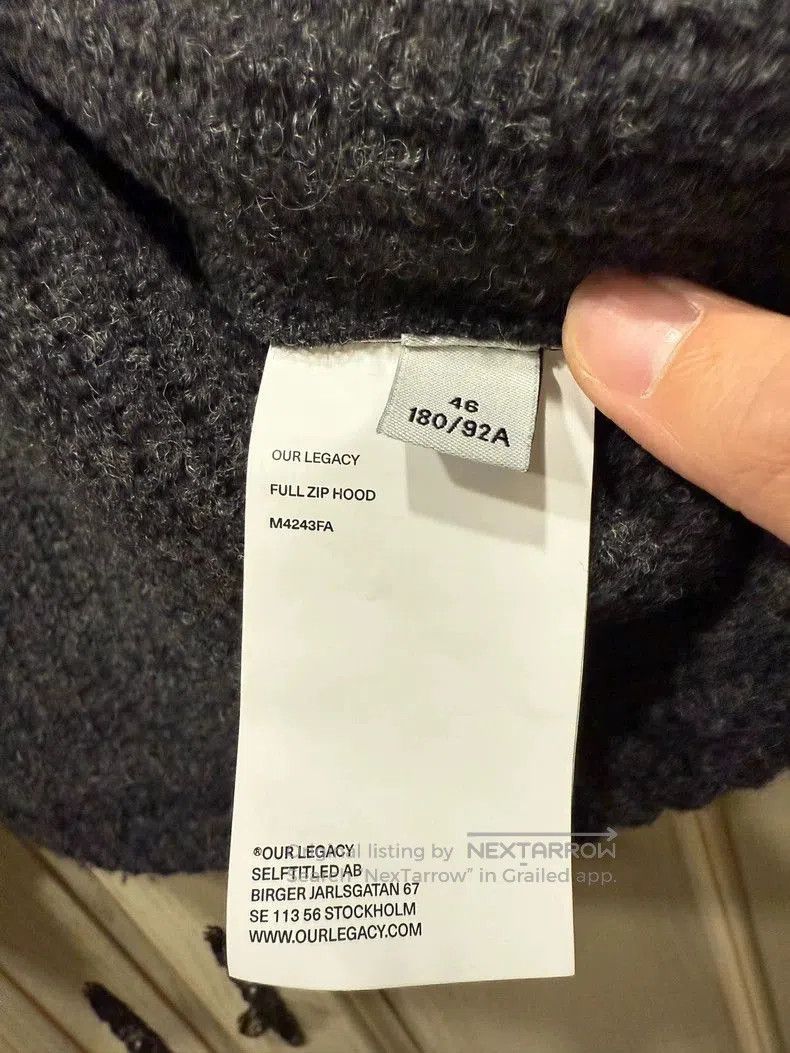 Our Legacy Thick Wool Zip-up Hoodie Sweatshirt. Size US L / EU 52-54 / 3 - 5 Thumbnail