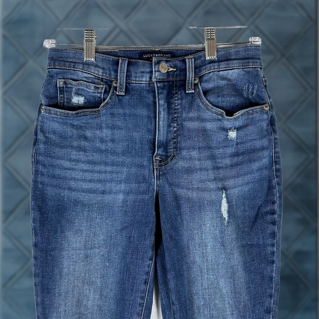 Lucky Brand Lucky Brand Bridgette Skinny Jeans Womens 4 Blue Denim Ankle High Rise 27in 5-Pocket Cotton Elastane Slim Crop Vintage No Size 27" / US 4 / IT 40 - 1 Thumbnail