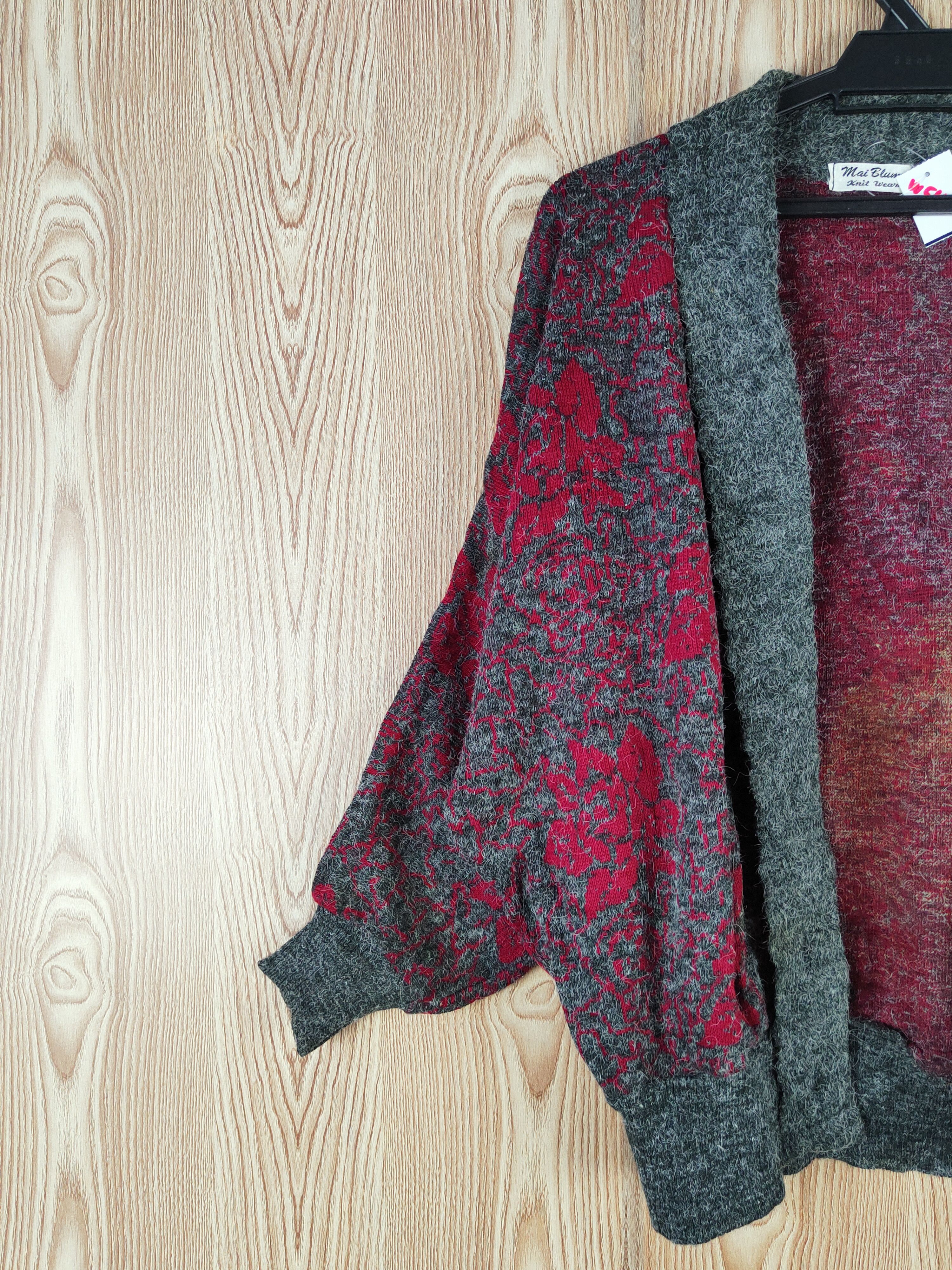 Homespun Knitwear Mai Blume Dark Gray Knitwear mohair Cardigan #W545 Size L / US 10 / IT 46 - 3 Thumbnail