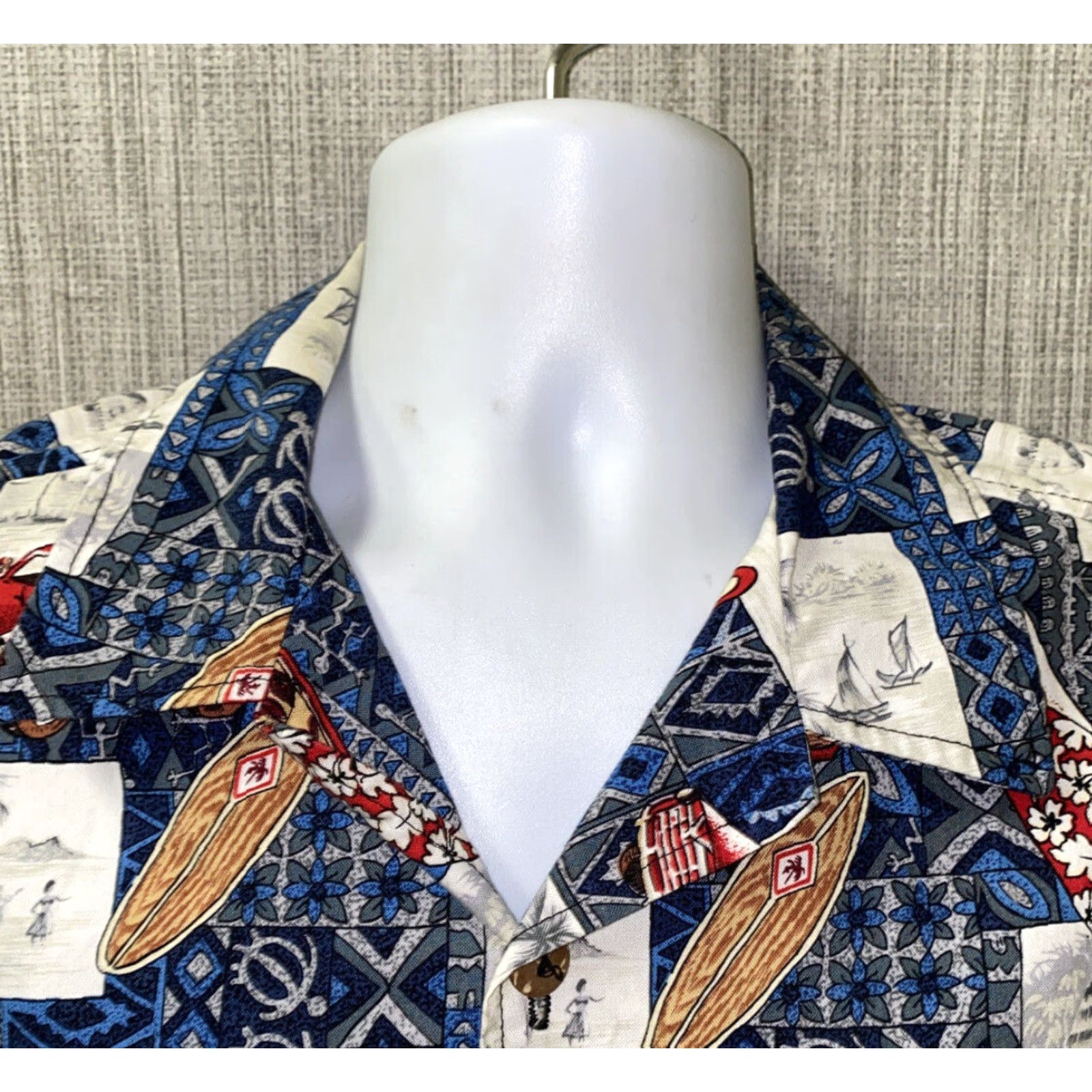 ALOHAS Reebesse Mens Car/Surfboard Print Aloha Hawaiian Shirt L Regular Multicolor Button-Up Short Sleeve Collared Cotton Casual Men Size US L / EU 52-54 / 3 - 3 Thumbnail