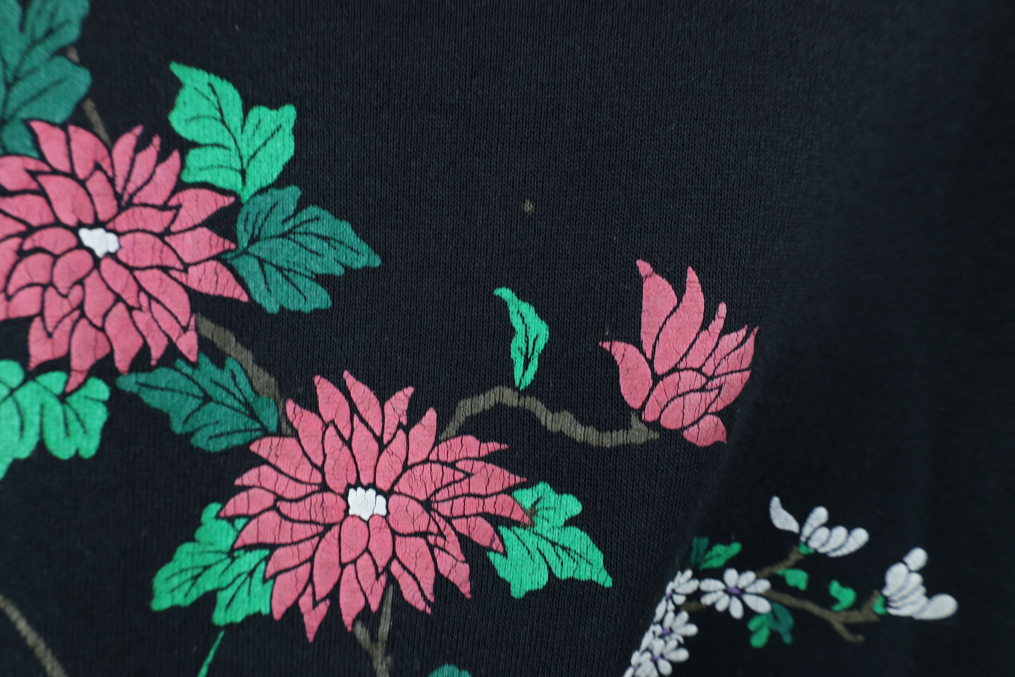 Vintage Vintage 90s Streetwear Floral Flower Sweatshirt Black USA Size M / US 6-8 / IT 42-44 - 8 Thumbnail