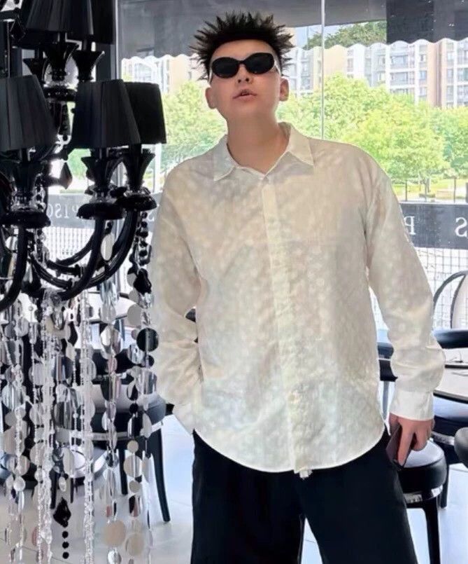 Louis Vuitton Louis Vuitton Cotton lapel long-sleeved shirt with white l Size XXS / US 00 / IT 34 - 9 Thumbnail