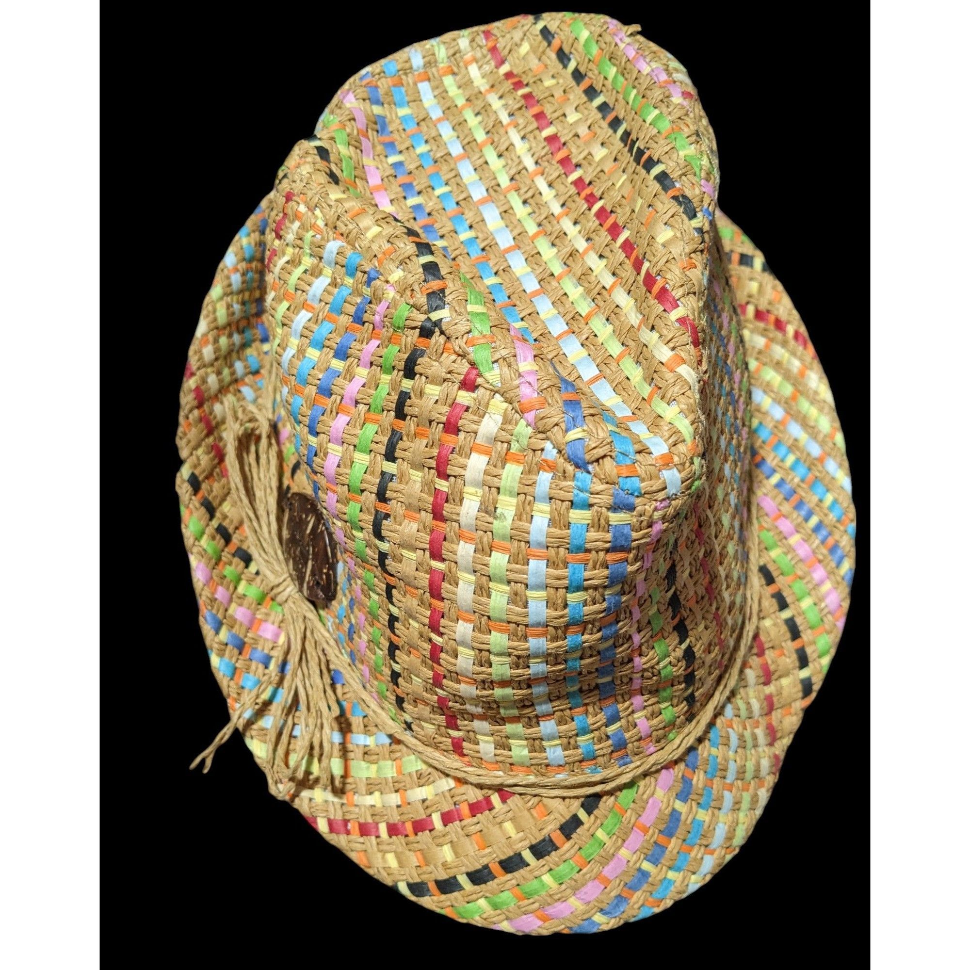 Panama Jack Retro Beachy Panama Jack Rainbow Woven Fedora Size ONE SIZE - 2 Thumbnail