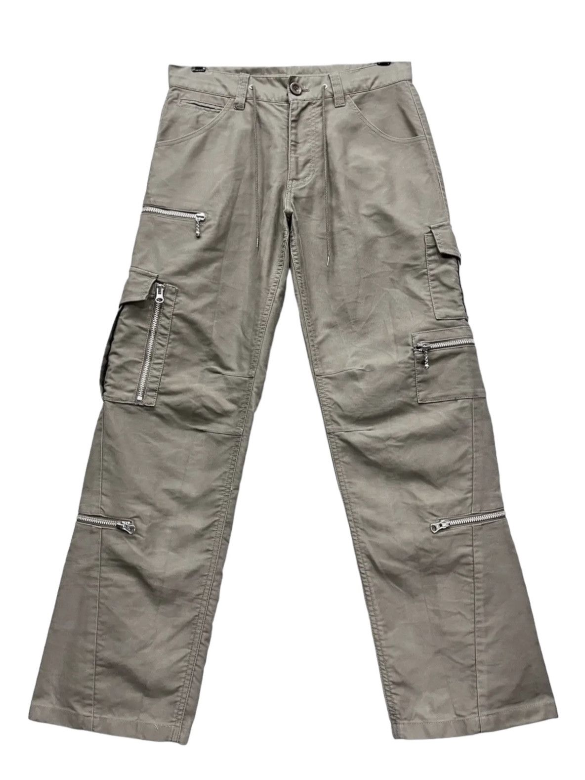 Tornado Mart 🔥FYE 12 Pocket MODERN LOVERS Punk Zippers Cargo Pants Size 29" - 1 Thumbnail