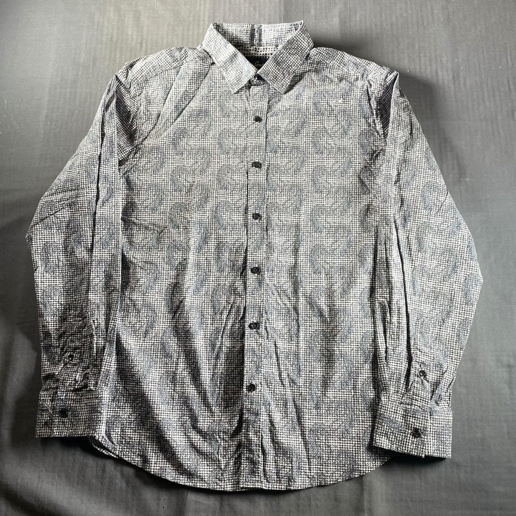 Robert Graham Robert Graham Shirt Mens XL Black White Paisley Houndstooth Tailored Fit Long Sleeve Button-Up Collar Mens Size US XL / EU 56 / 4 - 5 Thumbnail