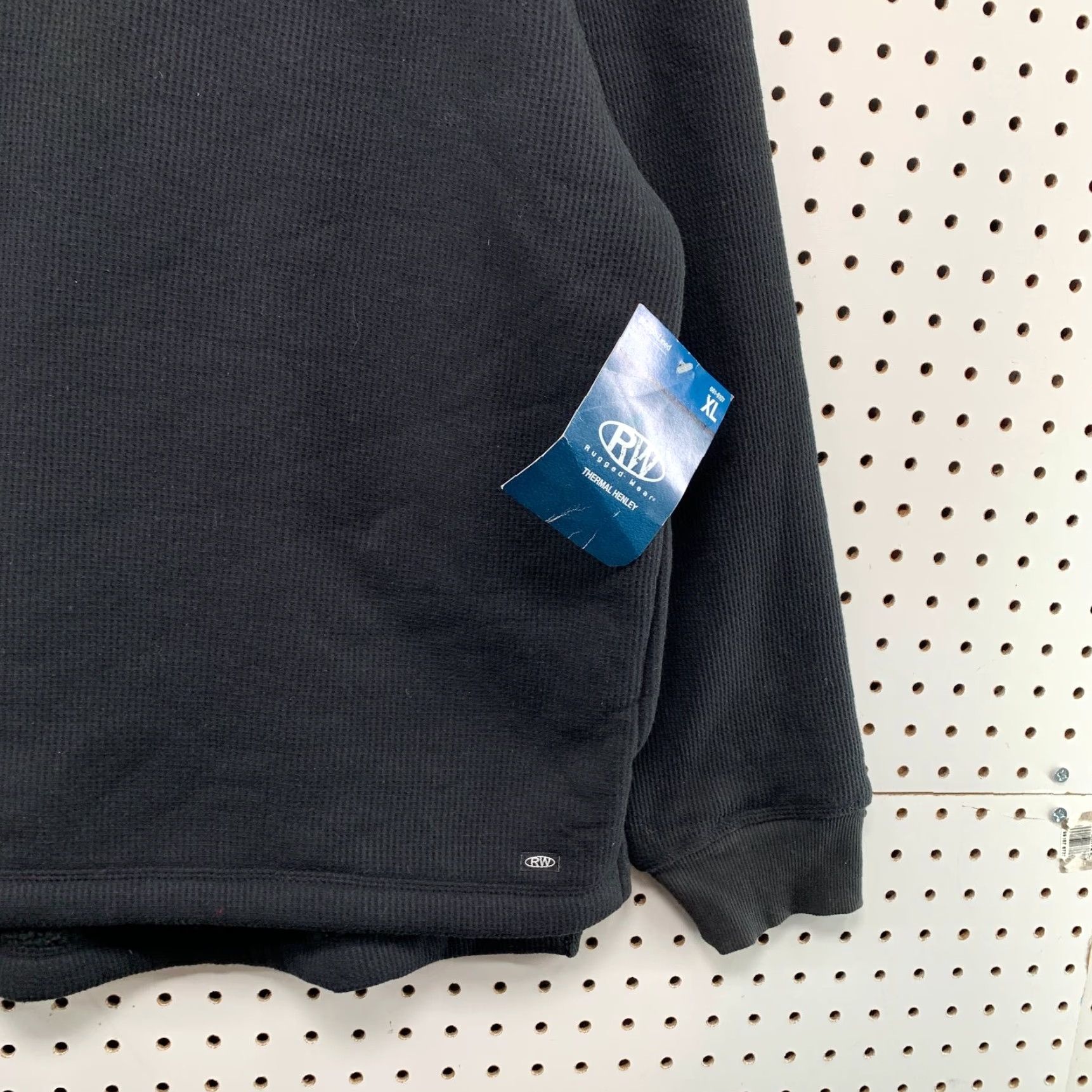 Vintage Rugged Wear Henley Sweatshirt Mens XL Black Lined Thermal Heavyweight Sherpa Thermal Size US XL / EU 56 / 4 - 5 Thumbnail