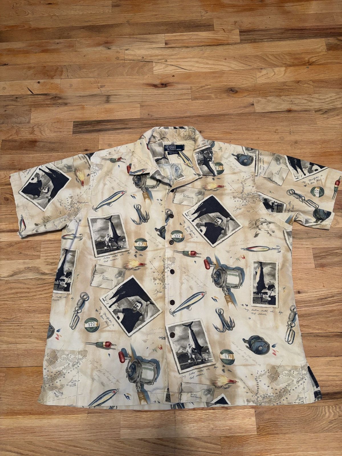 Polo Ralph Lauren Shirt Camp Vintage Ernest Hemingway Fish