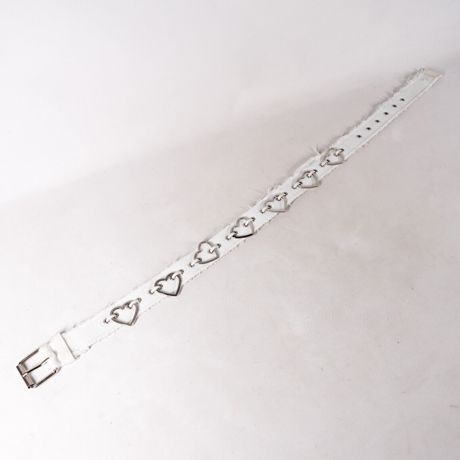 Other White Knitted Fabric Stainless Steel Heart Cosplay Belt 33" Size ONE SIZE - 1 Thumbnail