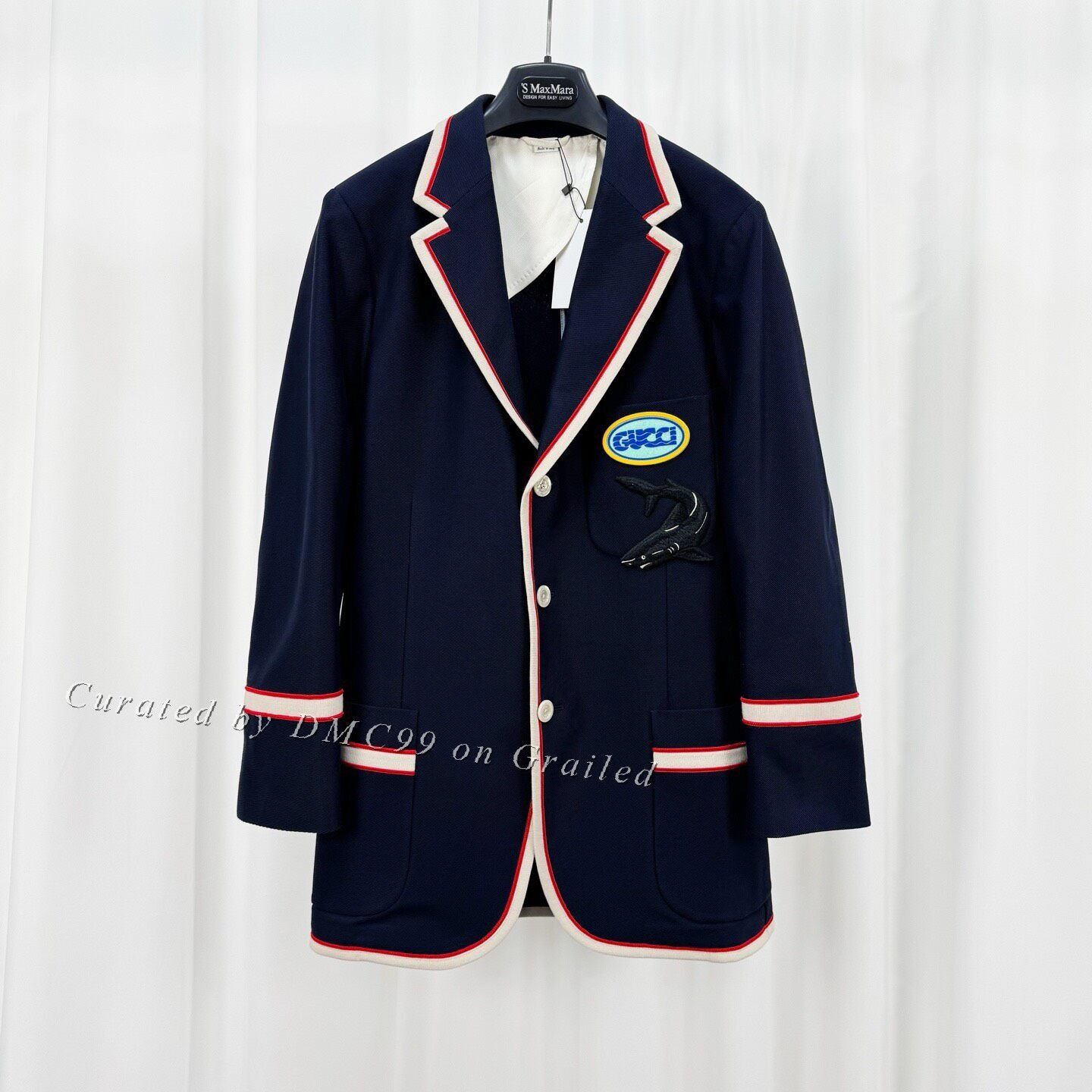 Gucci Gucci Embroidered Shark Letter Blazer Size US M / EU 48-50 / 2 - 1 Thumbnail