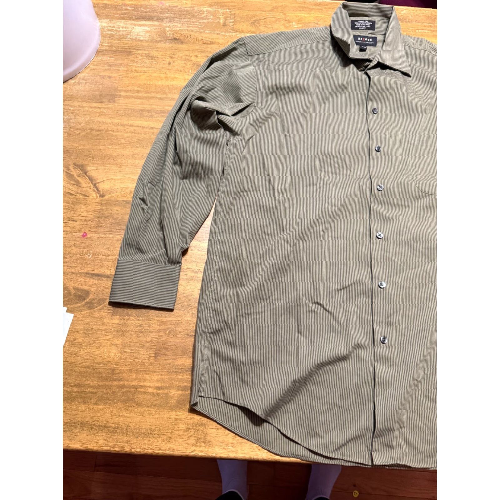 Vintage Axcess Shirt Men’s Size 15.5 32-33 Green Striped Long Sleeve Button Up Shirt Size US M / EU 48-50 / 2 - 3 Thumbnail