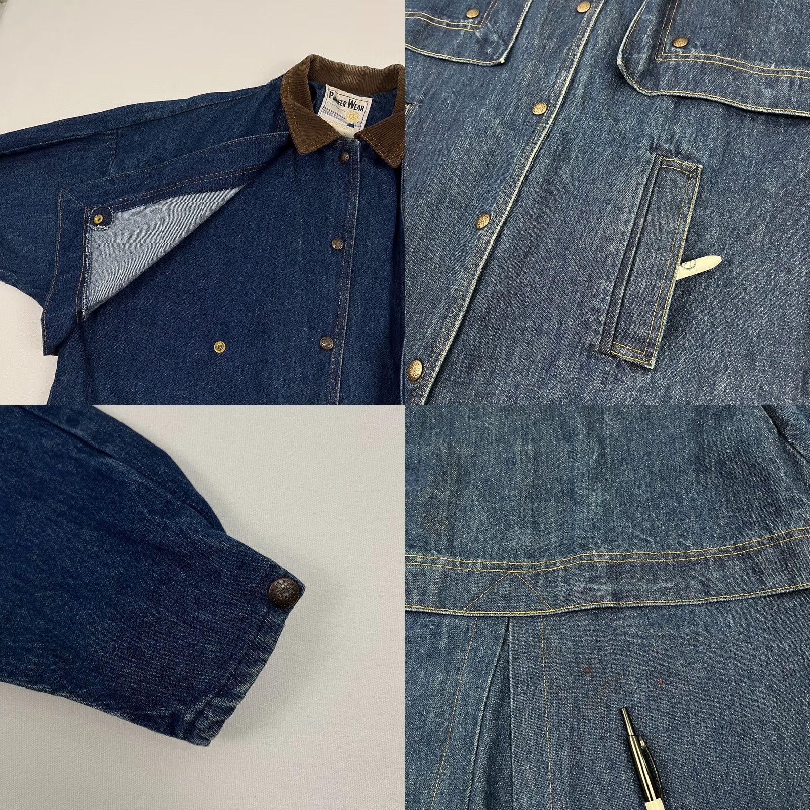 Denime VTG Pioneer Wear Long Denim Jacket Size 12 L/XL Jacket Women Blue 90s Rockability Size XL / US 12-14 / IT 48-50 - 8 Thumbnail
