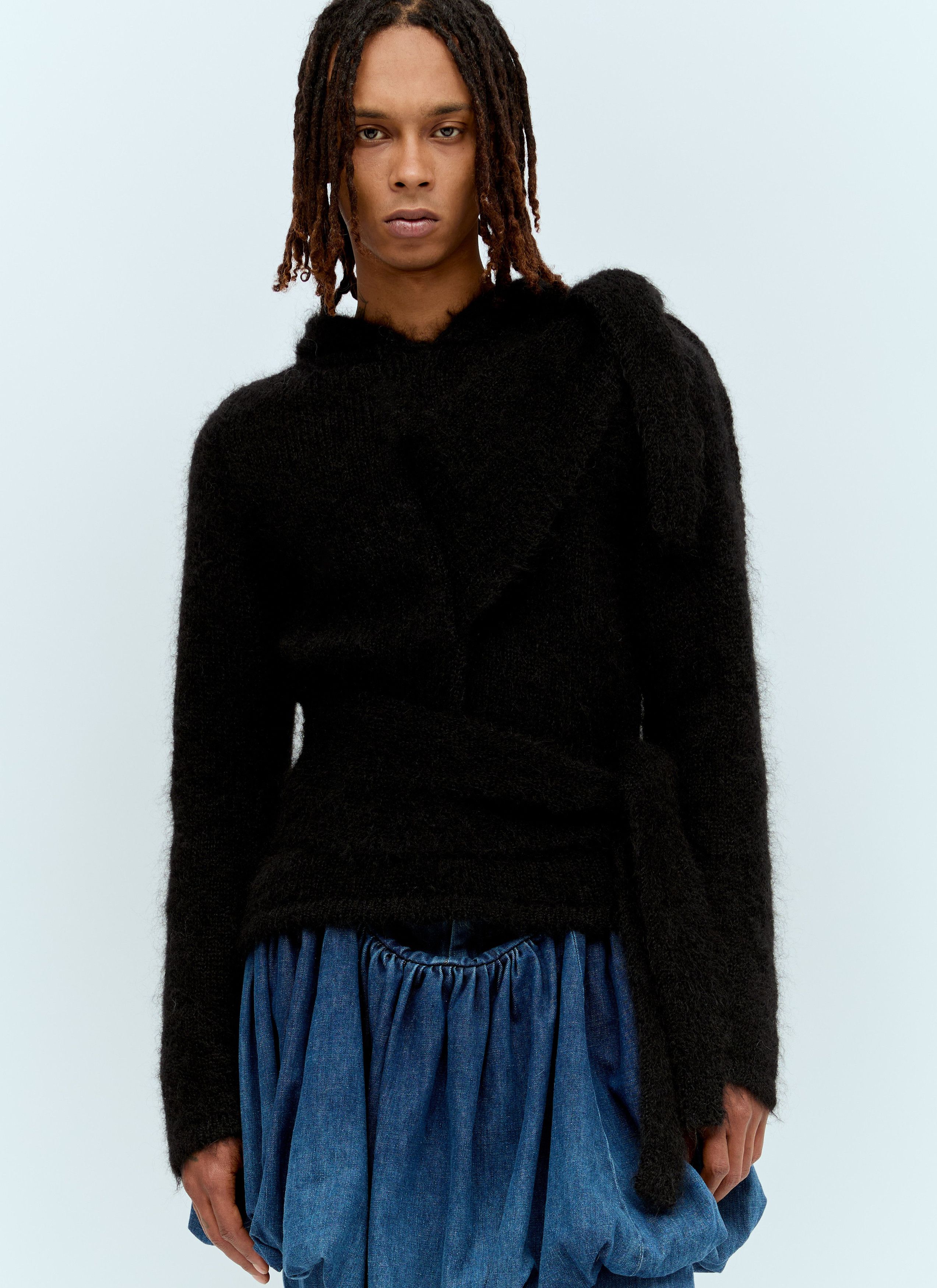 Aaron Esh Mohair Tied Hooded Sweater Size US XL / EU 56 / 4 - 1 Thumbnail