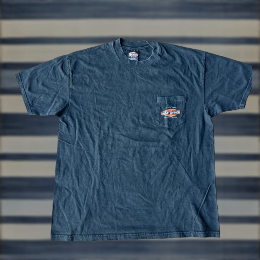 Harley Davidson VINTAGE Harley-Davidson Eagle Wieblers Iowa T-Shirt XL Biker USA Shirt Men Black Cotton Knit Logo 90s Retro Size US XL / EU 56 / 4 - 1 Thumbnail