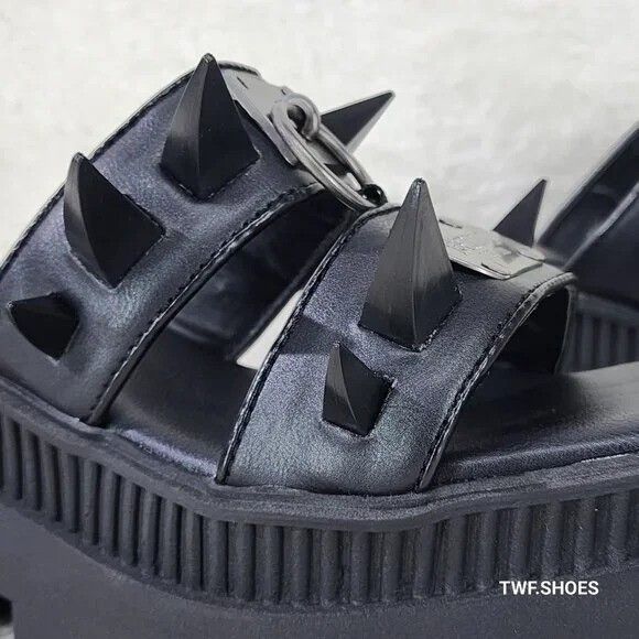 Demonia Cult DEMONIA Wrath Claw Spiked Platform Goth Sandals (US Size:10; Size US 10 / IT 40 - 4 Thumbnail