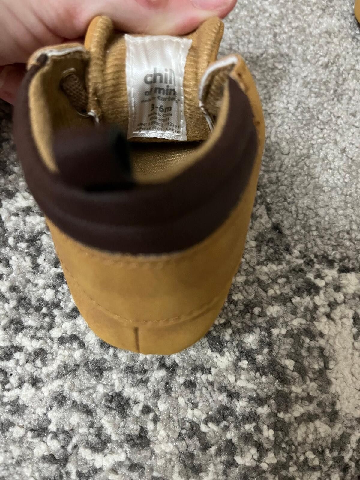 Other Baby Faux Leather Booties 3-6M Tan Lace Up Size ONE SIZE - 5 Thumbnail