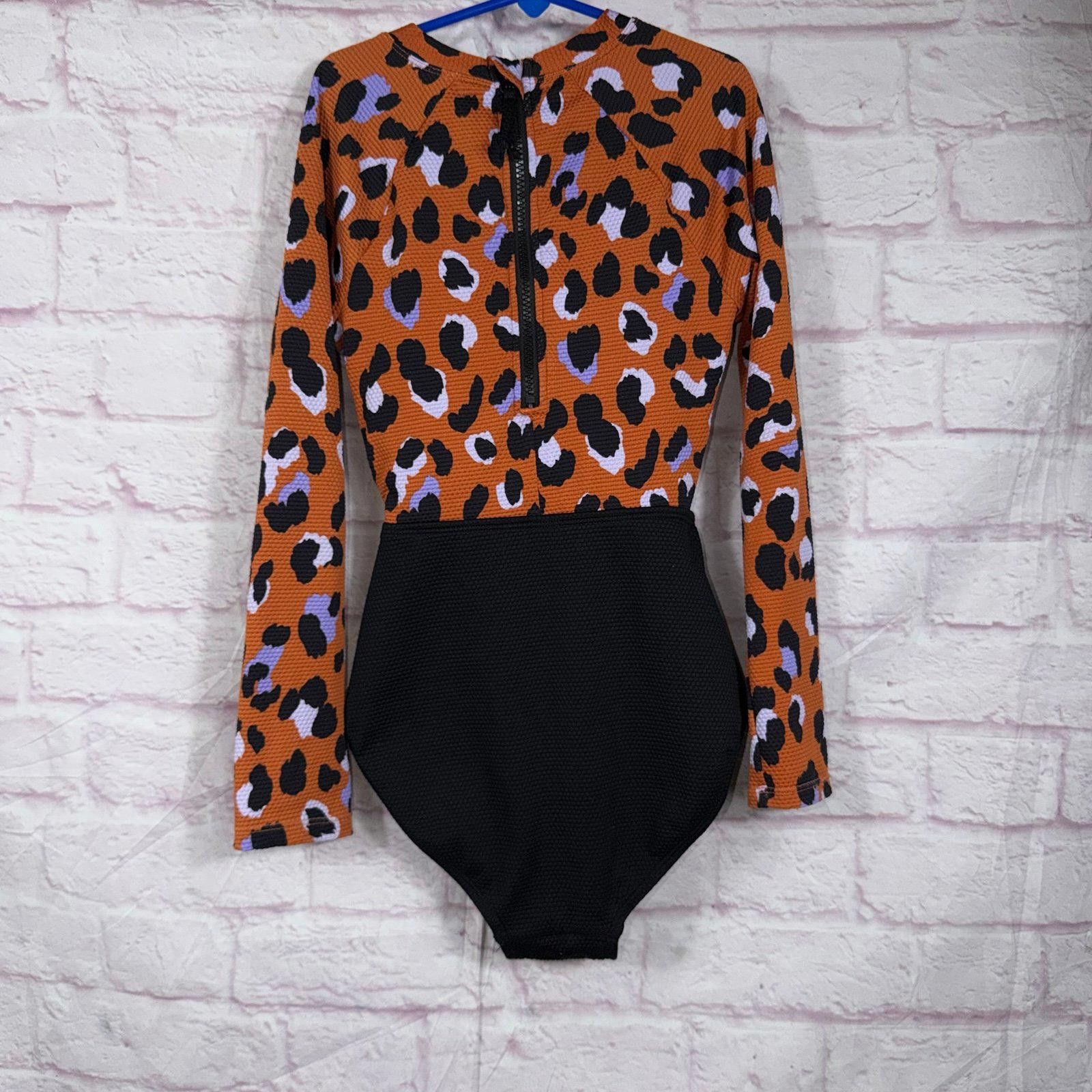 Other Art Class Large Leopard Print Long Sleeve Swimsuit Size ONE SIZE - 8 Thumbnail