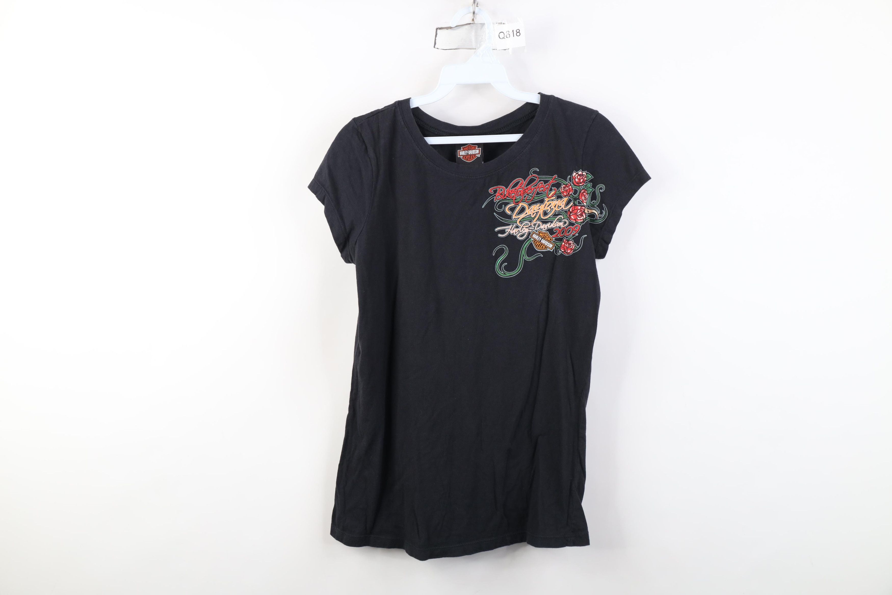 Harley Davidson Vintage Y2K Harley Davidson Rose Heart Wings Tribal T-Shirt Size L / US 10 / IT 46 - 1 Thumbnail