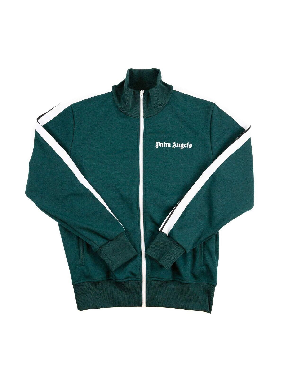 Palm Angels Palm Angels Mens Green White Track Jacket Medium Green Size US M / EU 48-50 / 2 - 2 Thumbnail