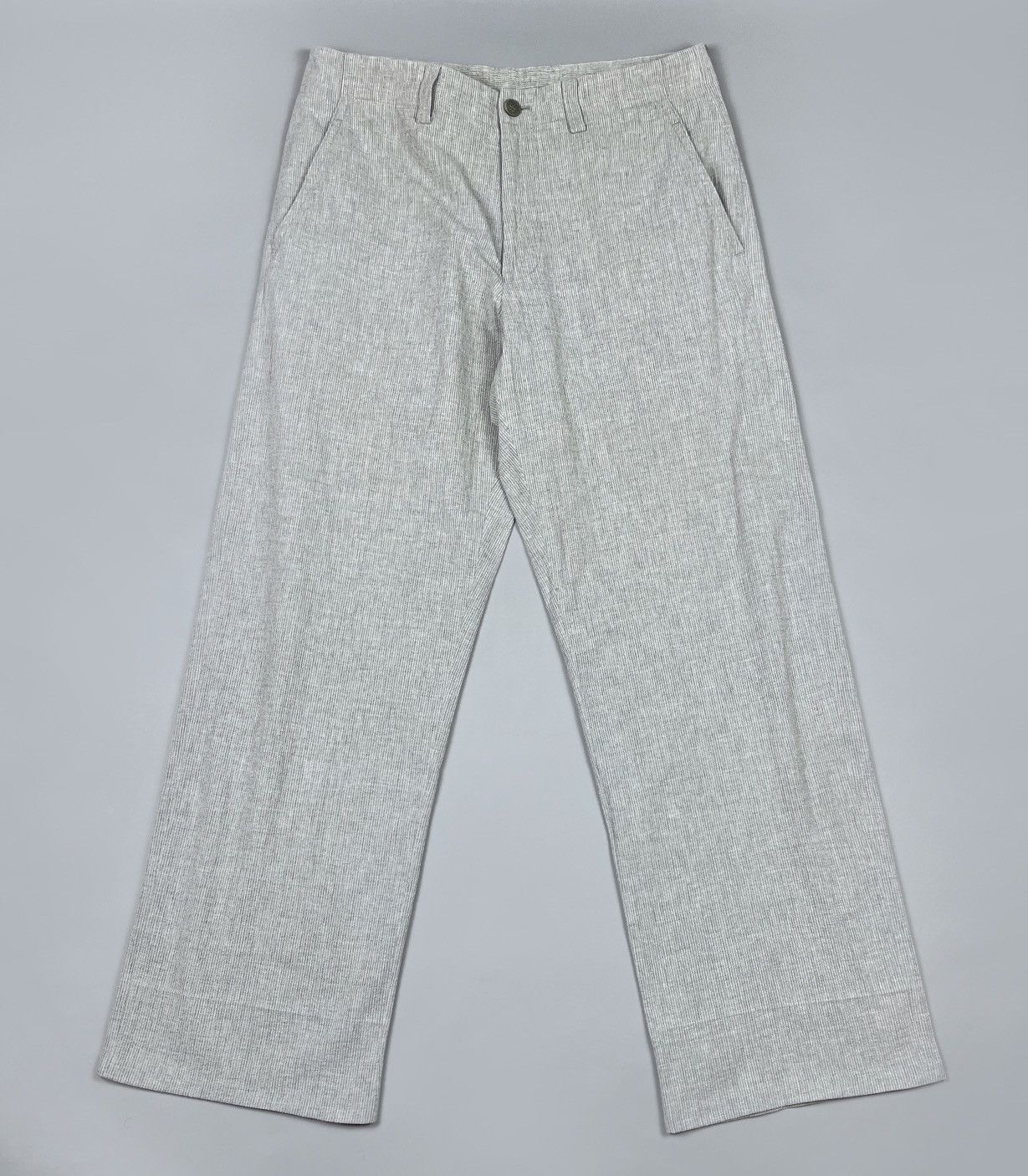 Issey Miyake Men’s AW91 ISSEY MIYAKE Seersucker Striped Grey Pants Size 3 Size US 30 / EU 46 - 2 Thumbnail