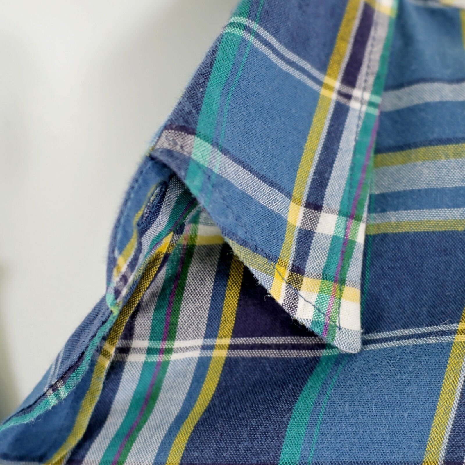 J.Crew J Crew Small Plaid Blue Yellow Green Flannel Tailored Fit Co Size US S / EU 44-46 / 1 - 2 Thumbnail