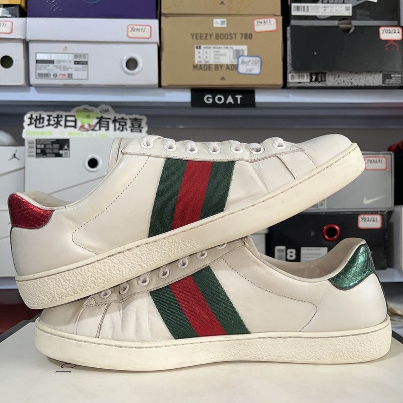 Gucci Gucci Ace White Green Fashion Sneakers for Men Size US 8 / EU 41 - 2 Thumbnail