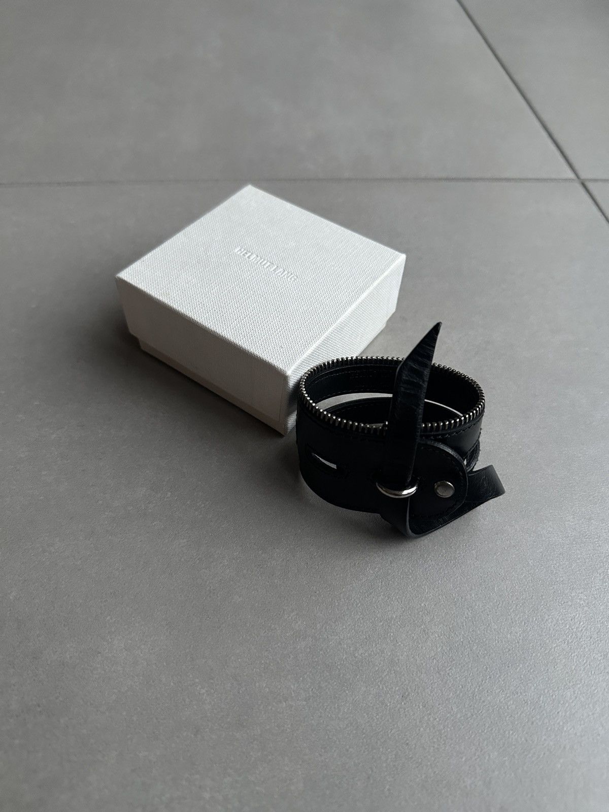 Helmut Lang circa 01-05 leather zipper bracelet