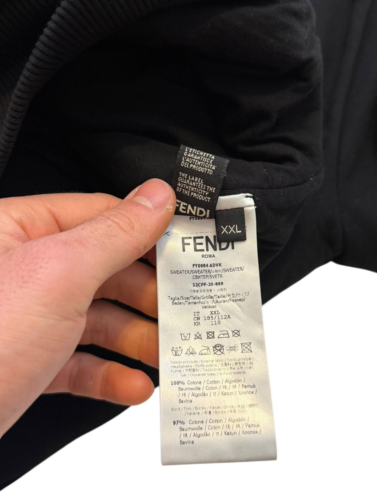 Fendi $1800 Embroidered Chain FF Zip Heavy Hoodie Size US XXL / EU 58 / 5 - 9 Thumbnail