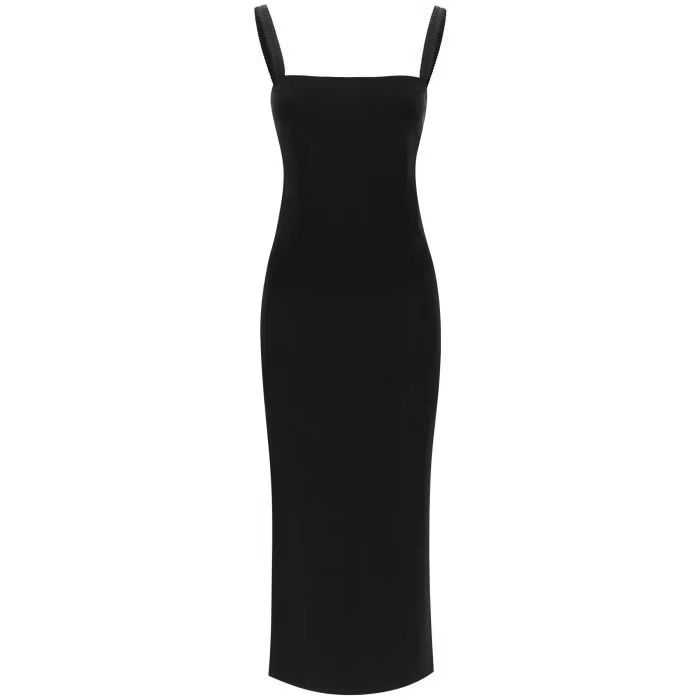 image of Dolce Gabbana O1S22I1N0424 Midi Sheath Dress In Black, Women's (Size Medium)