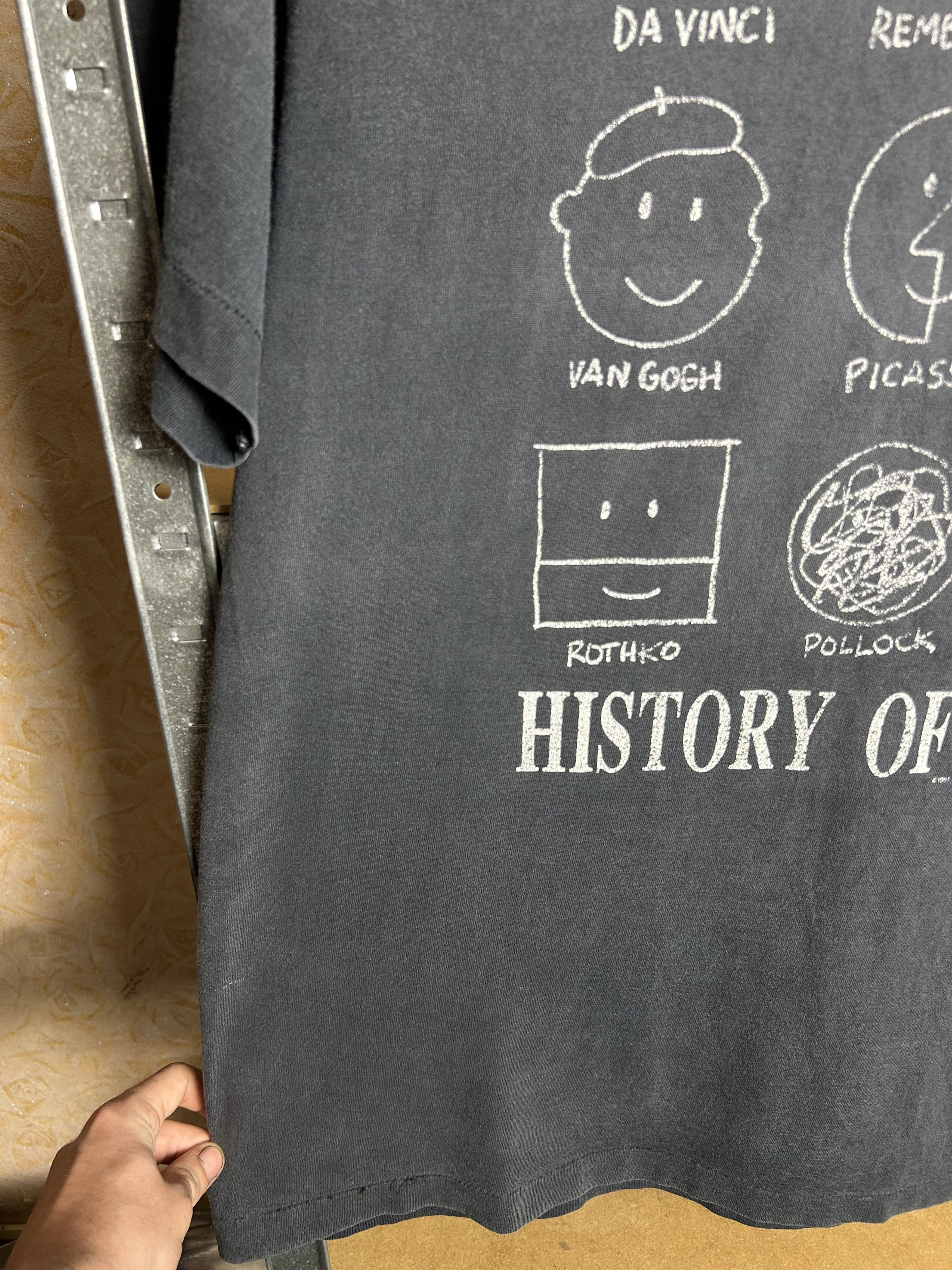 Vintage Vintage 1991 History of Art Da Vincci Wahol Picasso T-shirt Size US L / EU 52-54 / 3 - 14 Thumbnail