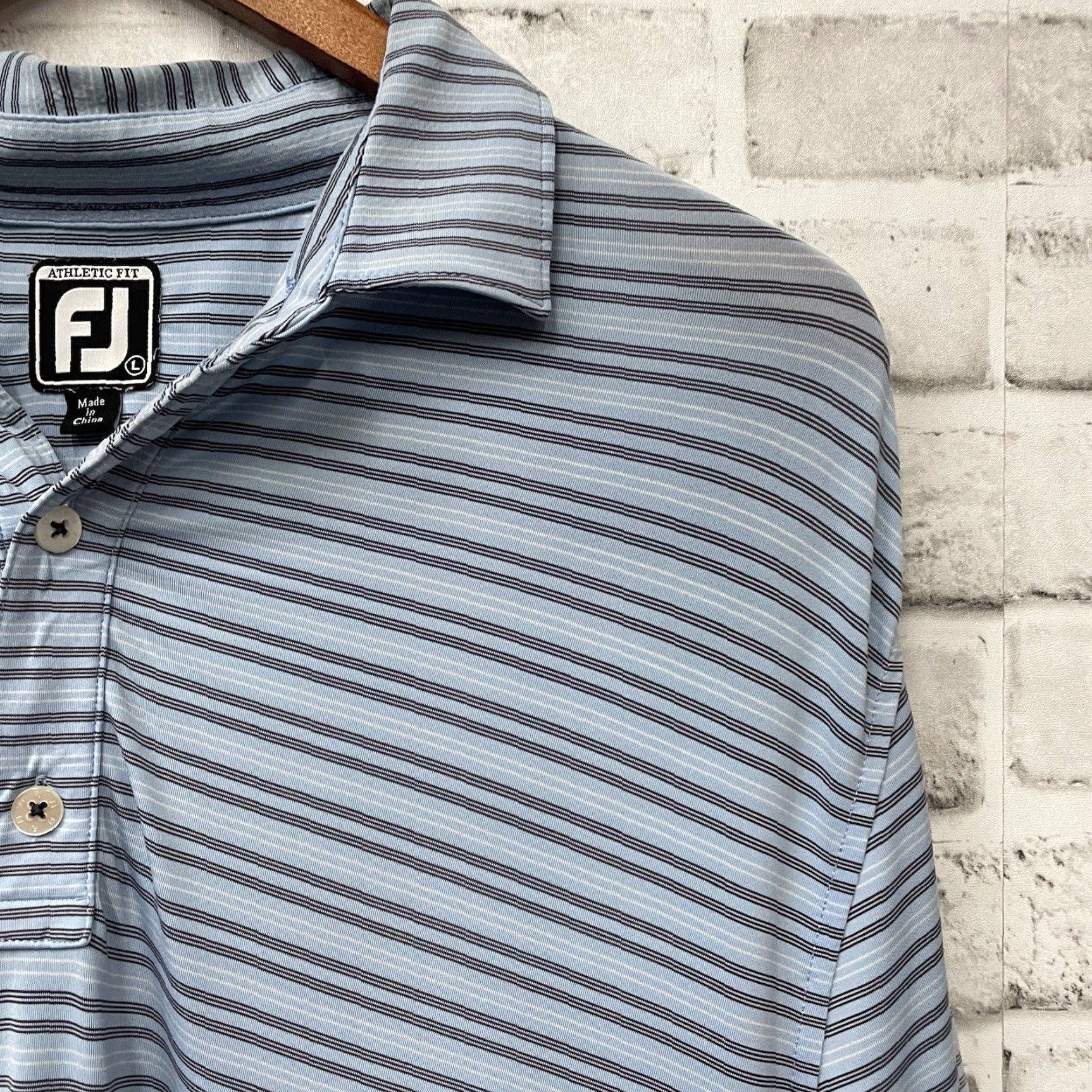 Footjoy FootJoy Polo Shirt Striped Athletic Fit Mens Size L Blue Shirt Polo Athletic Mens L Blue Striped FootJoy Size US L / EU 52-54 / 3 - 2 Thumbnail