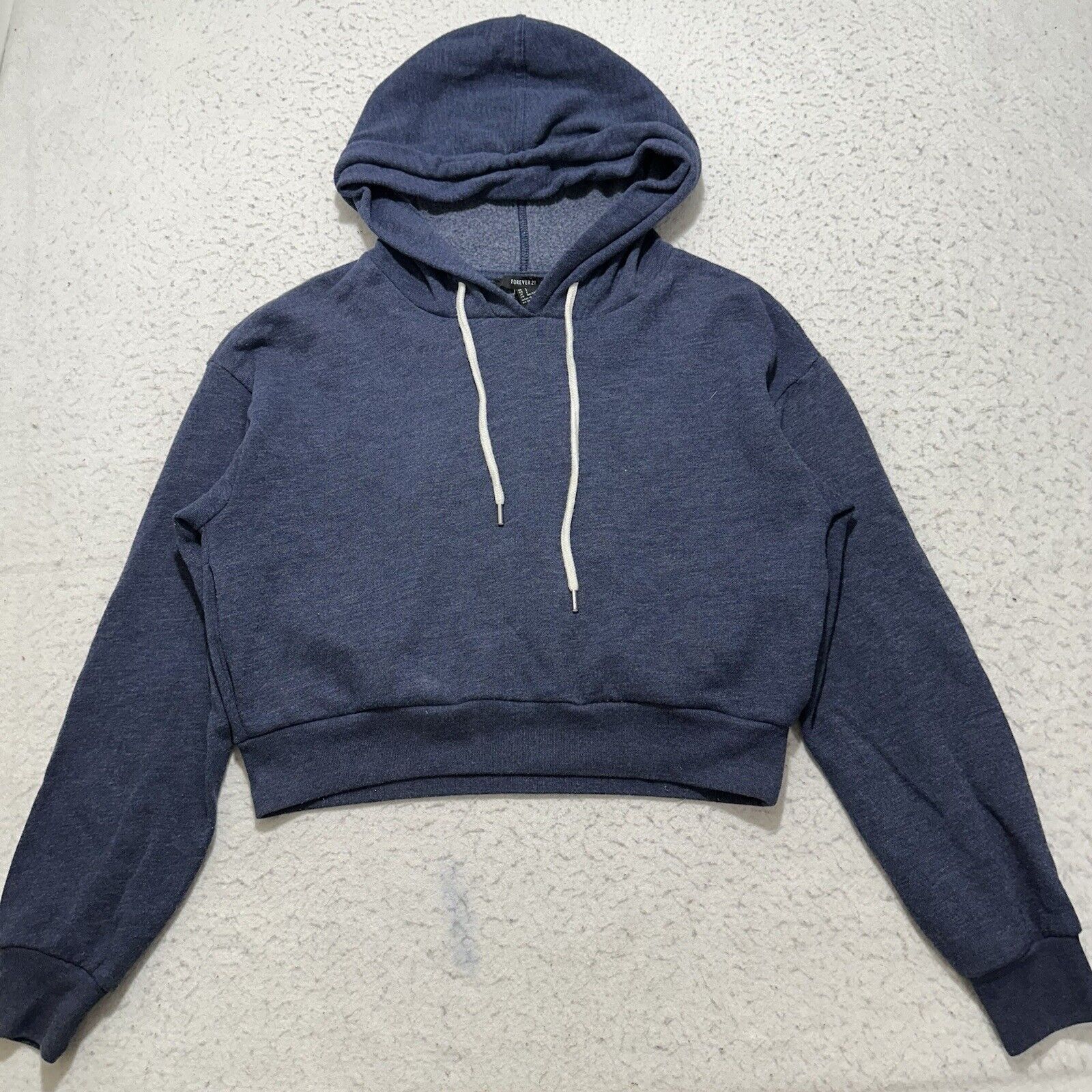 Forever 21 Forever 21 Small Cropped Hoodie Navy Blue Sweatshirt Size S / US 4 / IT 40 - 1 Thumbnail
